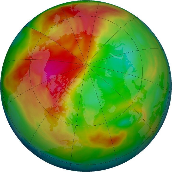 Arctic ozone map for 21 February 2007